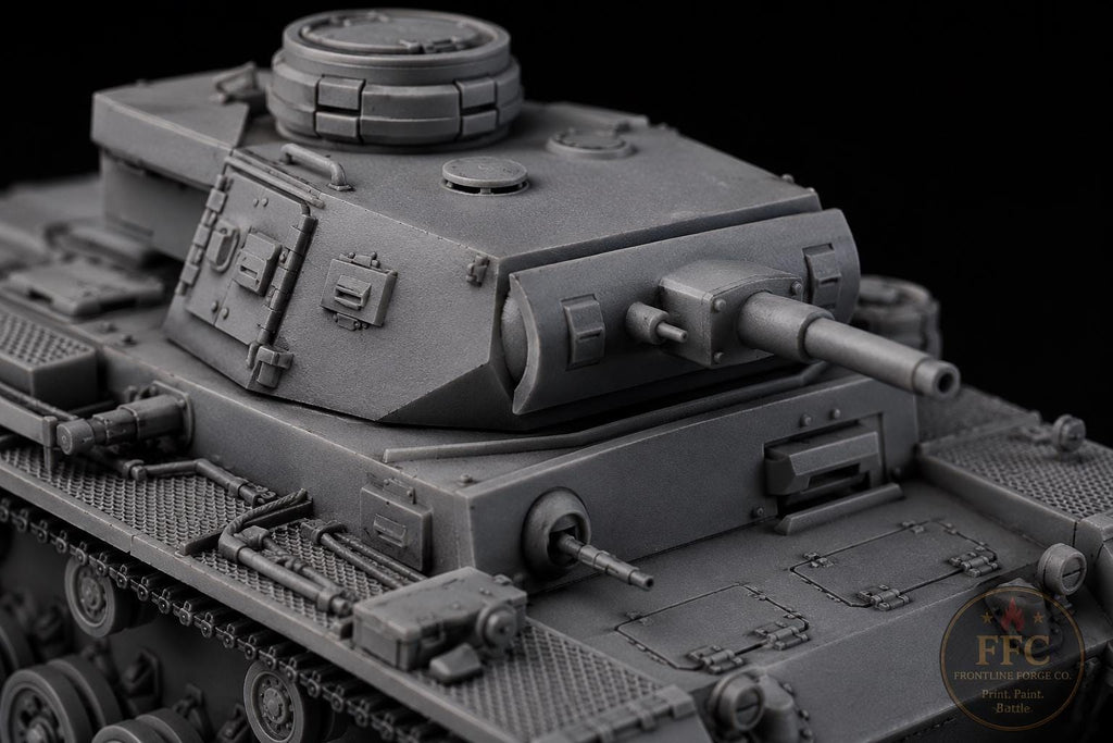 Panzer III Ausf J WWII Tank: 3D Printed Miniature - 6 Scales - Bolt Action Compatible