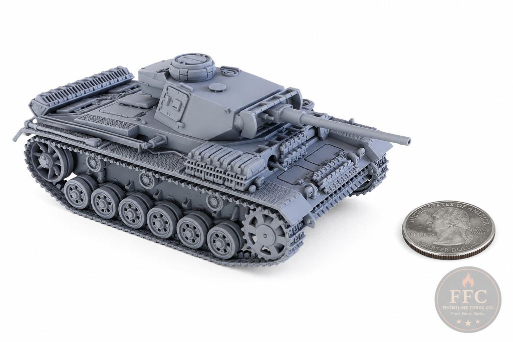 Panzer III Ausf L WWII Tank: 3D Printed Miniature - 6 Scales - Bolt Action Compatible