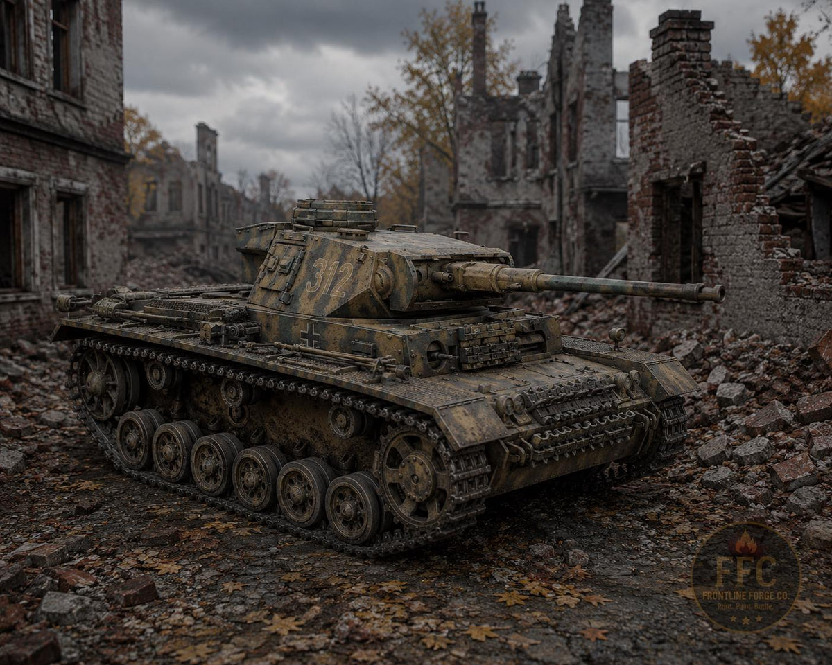 Panzer III Ausf L WWII Tank: 3D Printed Miniature - 6 Scales - Bolt Action Compatible