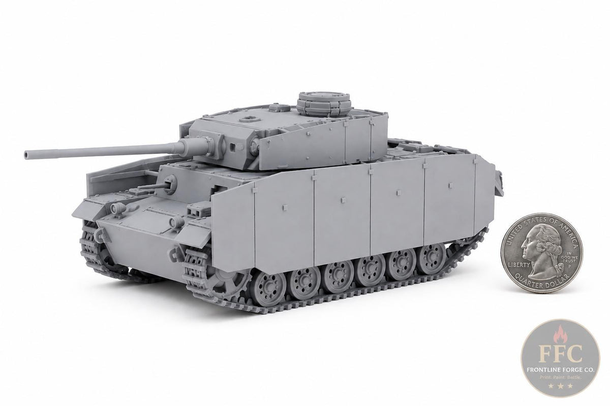 Panzer III Ausf L with Schürzen WWII Tank: 3D Printed Miniature - 6 Scales - Bolt Action