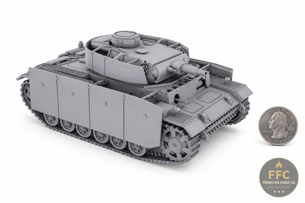 Panzer III Ausf N Close Support Tank: 3D Printed WWII Miniature - 6 Scales - Bolt Action