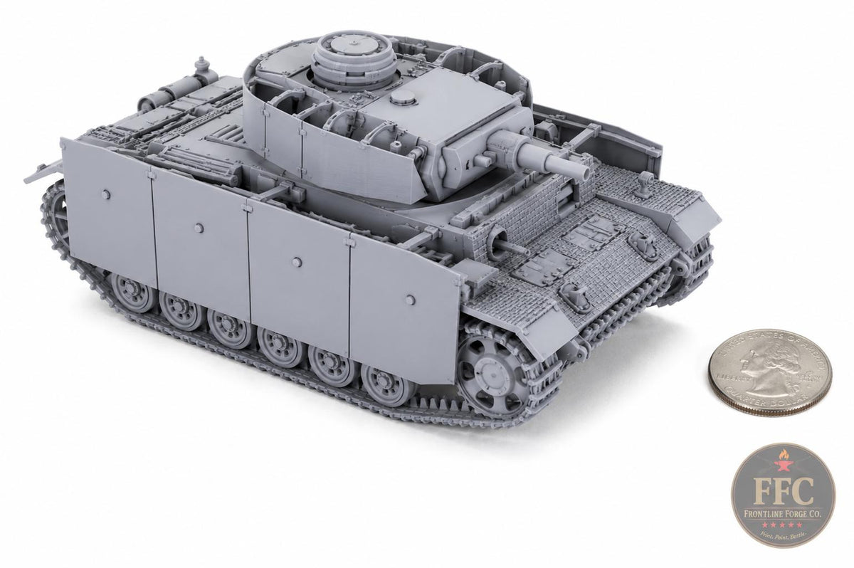 Panzer III Ausf N Zimmerit Close Support Tank: 3D Printed WWII Miniature - 6 Scales
