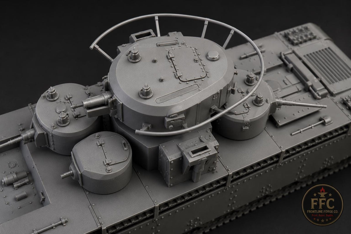 Soviet T-35A Heavy Tank: 3D Printed WWII Miniature - 6 Scales - Bolt Action Compatible