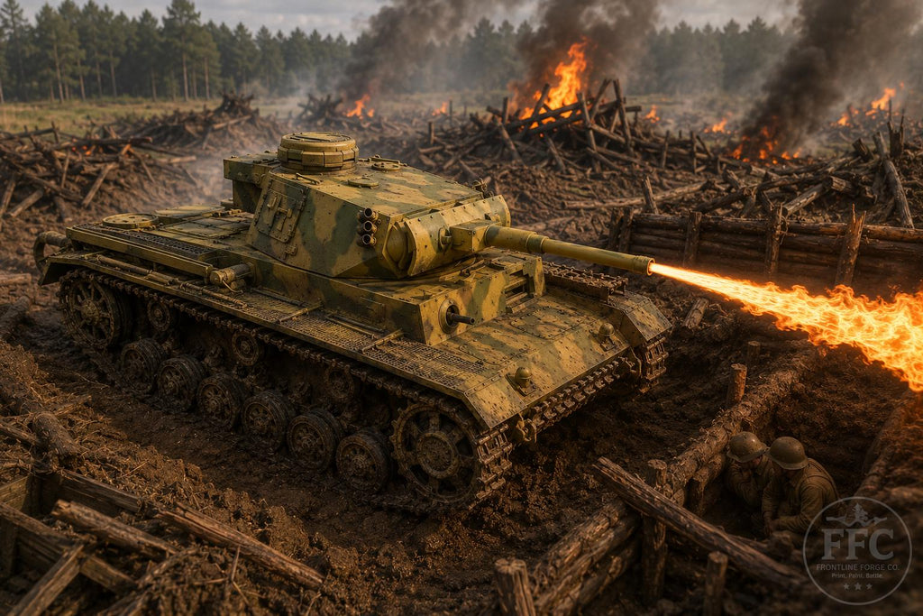 Flammpanzer III Ausf M Flamethrower Tank: 3D Printed WWII Miniature - 6 Scales - Bolt Action