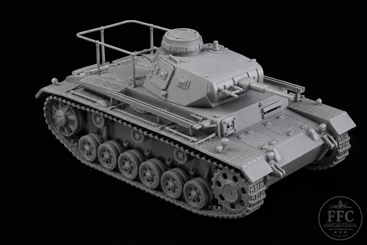 Panzerbefehlswagen III E Command Tank: 3D Printed WWII Miniature - 6 Scales - Bolt Action