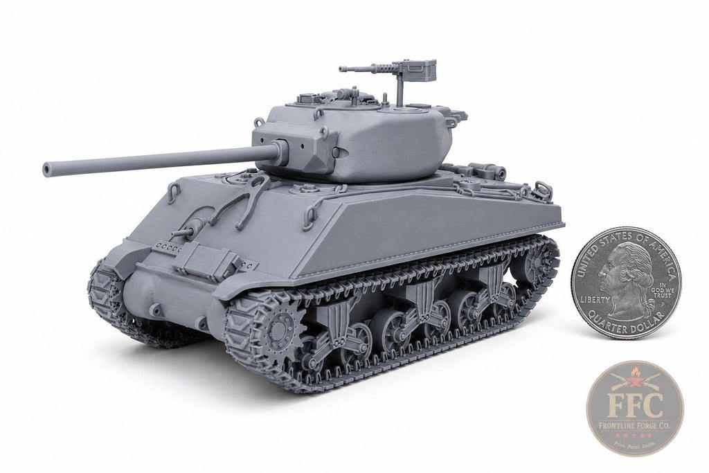 Sherman Jumbo Heavy Tank: M4A3E2 76mm - 3D Printed WWII Miniature - 6 Scales - Bolt Action Compatible