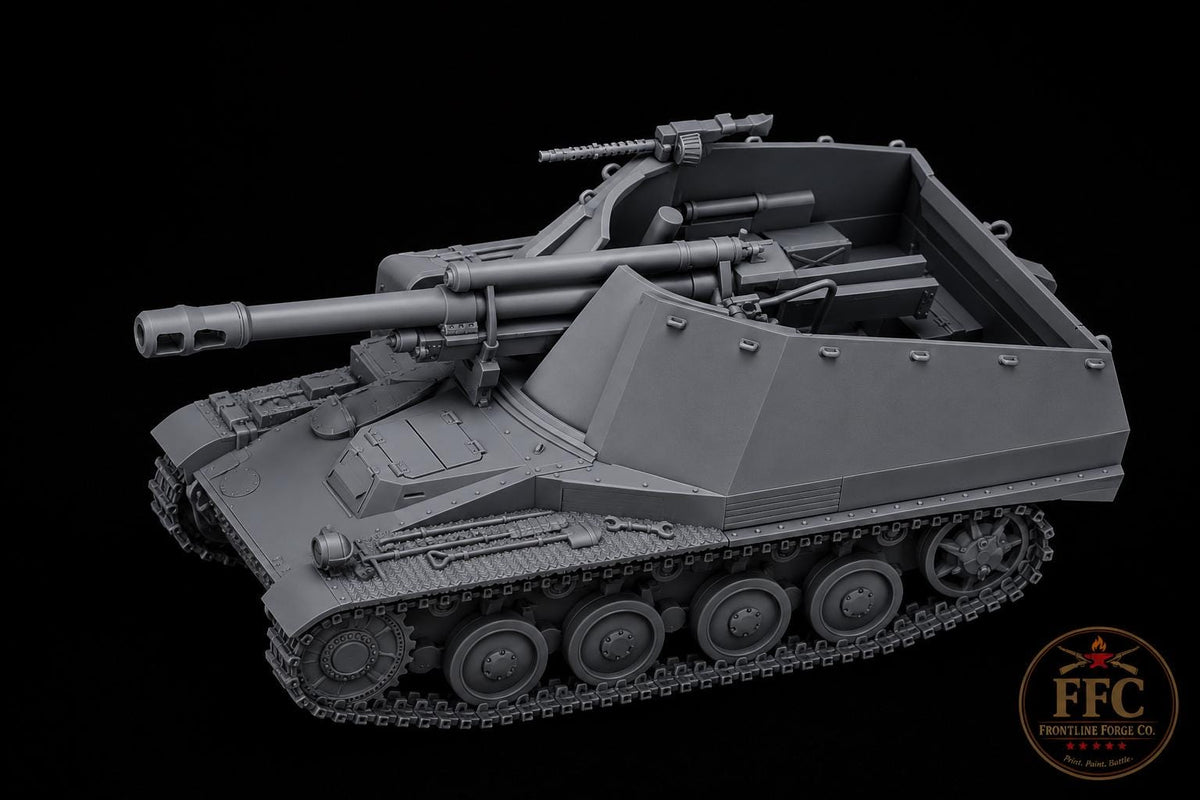 Wespe Self-Propelled Howitzer: Sd.Kfz. 124 - 3D Printed WWII Miniature - 6 Scales - Bolt Action Compatible
