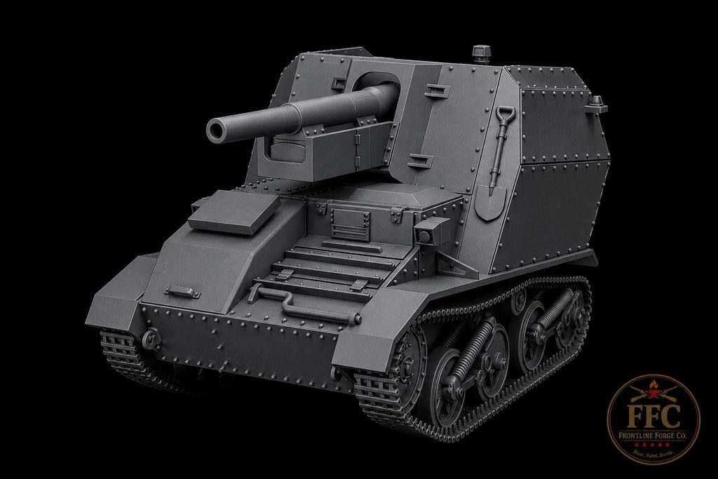 leFH16 auf Bren Carrier SPG: 3D Printed WWII Miniature - 6 Scales - Bolt Action Compatible