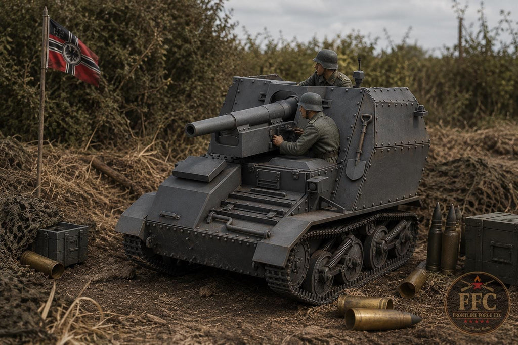 leFH16 auf Bren Carrier SPG: 3D Printed WWII Miniature - 6 Scales - Bolt Action Compatible
