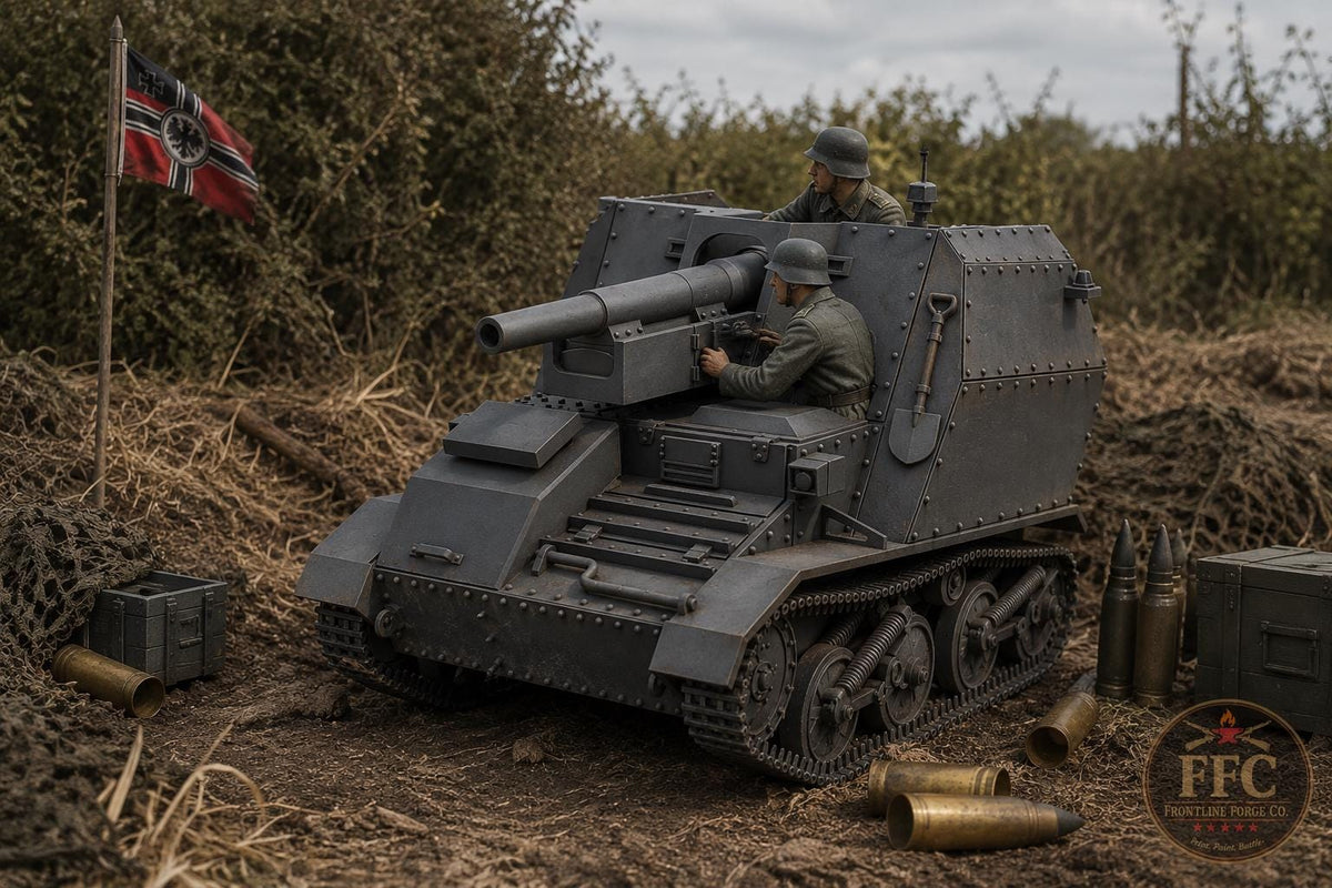 leFH16 auf Bren Carrier SPG: 3D Printed WWII Miniature - 6 Scales - Bolt Action Compatible