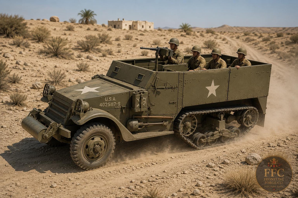 M3 Half-Track APC: 3D Printed WWII Miniature - 6 Scales - Bolt Action Compatible