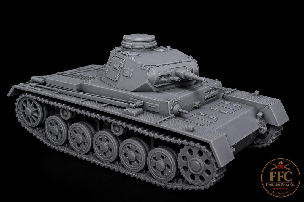 Panzer III Ausf A Early War Tank: 3D Printed WWII Miniature - 6 Scales - Bolt Action Compatible