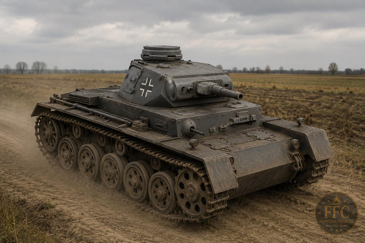 Panzer III Ausf A Early War Tank: 3D Printed WWII Miniature - 6 Scales - Bolt Action Compatible