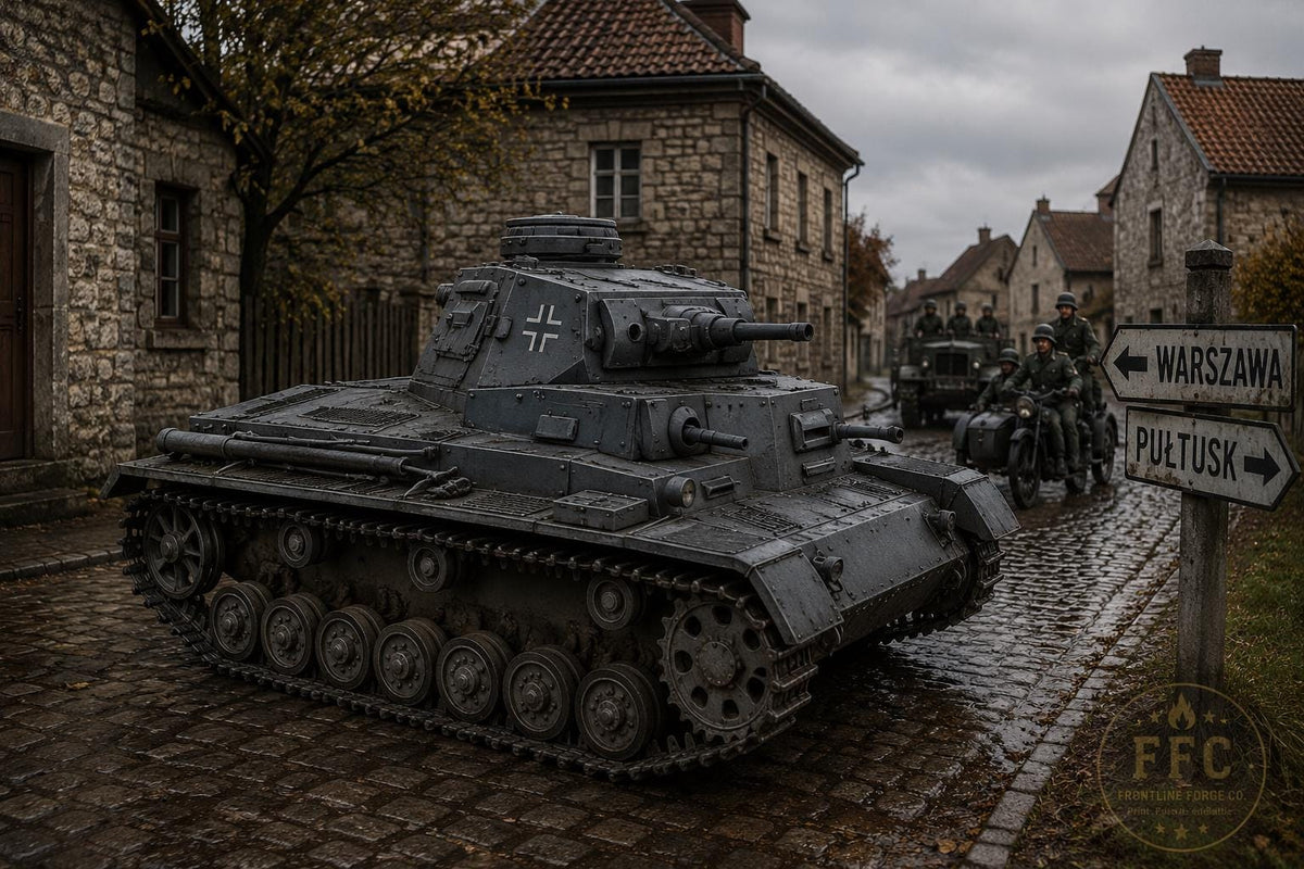 Panzer III Ausf C Early War Tank: 3D Printed WWII Miniature - 6 Scales - Bolt Action Compatible