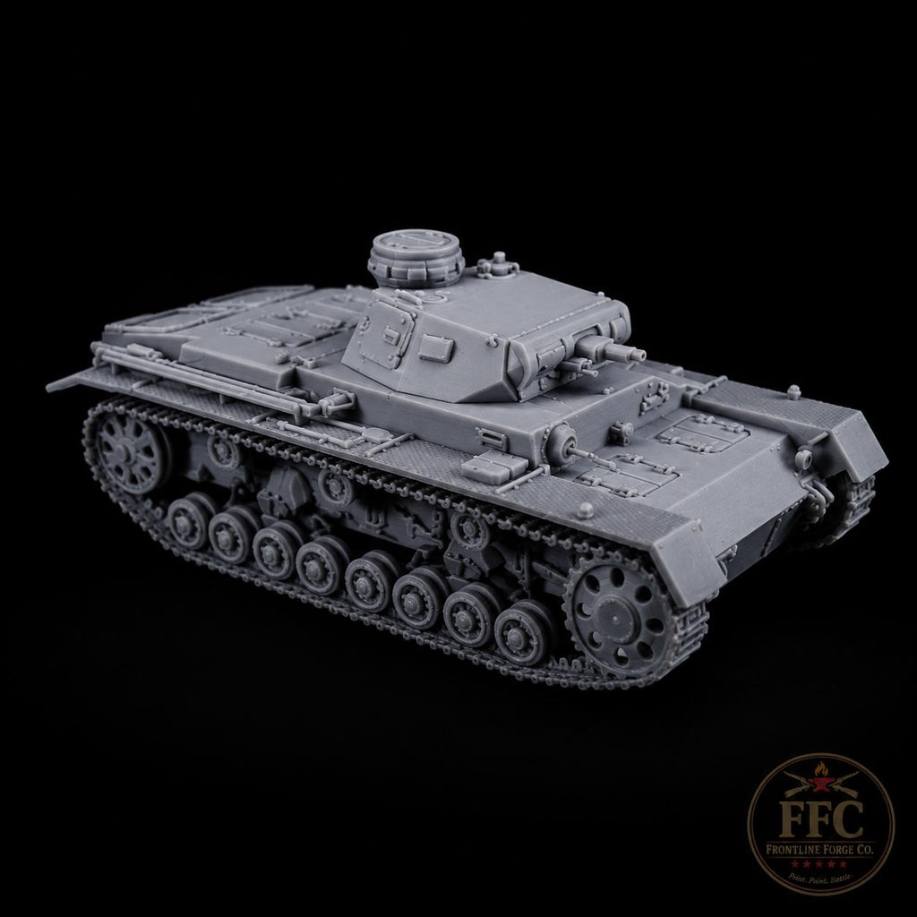 Panzer III Ausf D Early War Tank: 3D Printed WWII Miniature - 6 Scales - Bolt Action Compatible