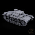Panzer III Ausf D Early War Tank: 3D Printed WWII Miniature - 6 Scales - Bolt Action Compatible