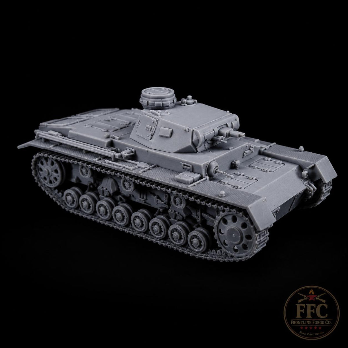 Panzer III Ausf D Early War Tank: 3D Printed WWII Miniature - 6 Scales - Bolt Action Compatible