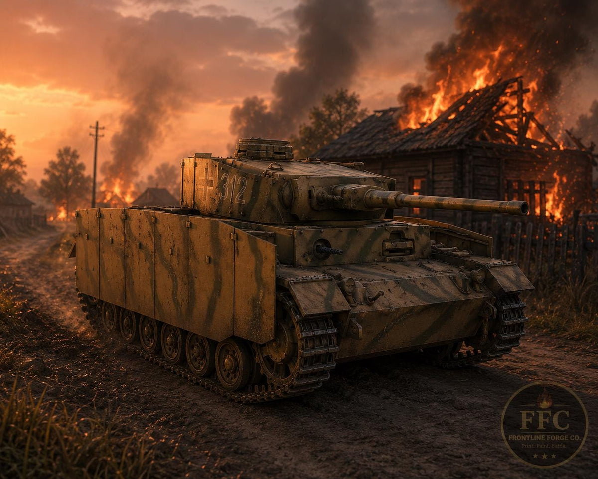 Panzer III Ausf L with Schürzen WWII Tank: 3D Printed Miniature - 6 Scales - Bolt Action