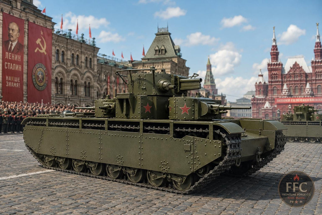 Soviet T-35A Heavy Tank: 3D Printed WWII Miniature - 6 Scales - Bolt Action Compatible