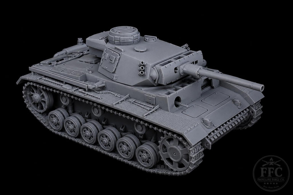 Flammpanzer III Ausf M Flamethrower Tank: 3D Printed WWII Miniature - 6 Scales - Bolt Action