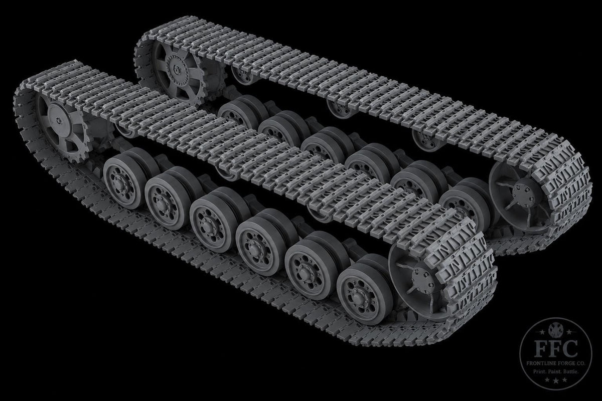 Ostketten Wide Tracks Panzer III and Stug III: 3D Printed WWII Miniature Upgrade - 6 Scales