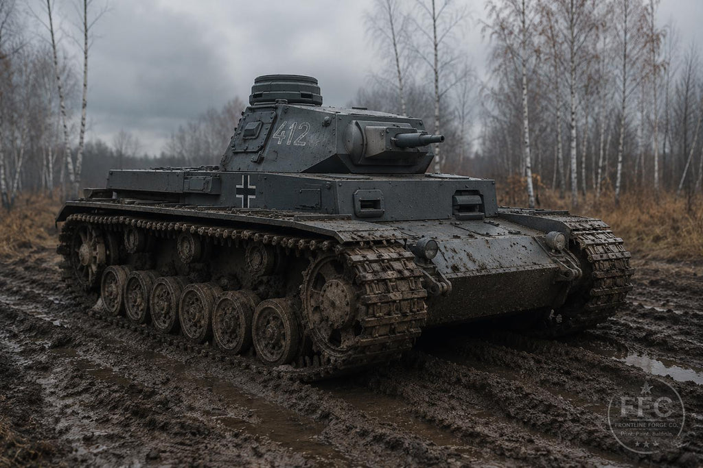 Ostketten Wide Tracks Panzer III and Stug III: 3D Printed WWII Miniature Upgrade - 6 Scales